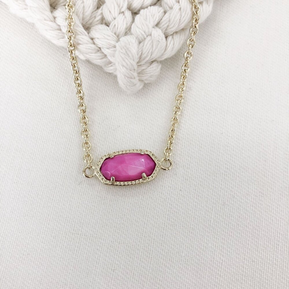 Authentic Kendra Scott Elaina - Gold Purple Pearl Adjustable Chain Bracelet